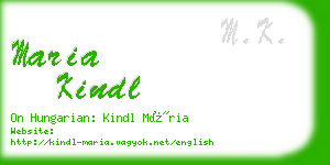 maria kindl business card
